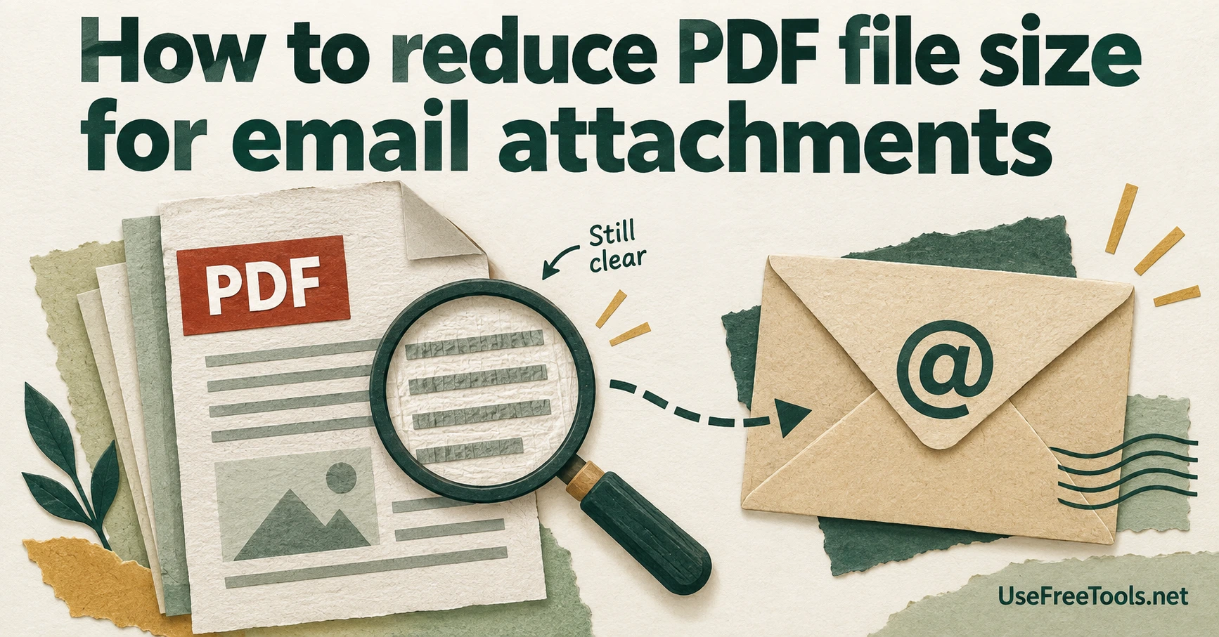 A magnifier checks the readability of a PDF before it is sent as an email attachment